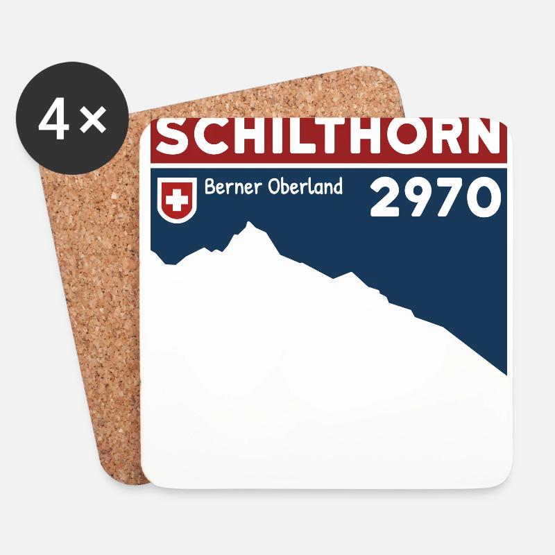 Schilthorn Wanderung Ski Berner Oberland Schweiz - Untersetzer (4er-Set) - Weiß