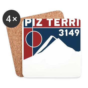 Piz Terri Adula Alps Switzerland Mountain Tour Souvenir - Coasters (set of 4) - white - Front