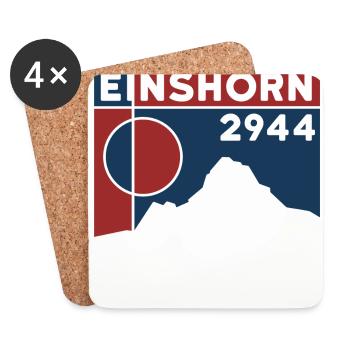 Einshorn Mountain Randonnée Randonnée Ski Randonnée Souvenir - Dessous de verre (lot de 4) - blanc - Devant