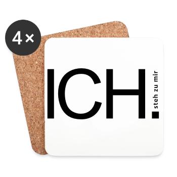 ICH steh zu mir. - Untersetzer (4er-Set) - Weiß - Vorne