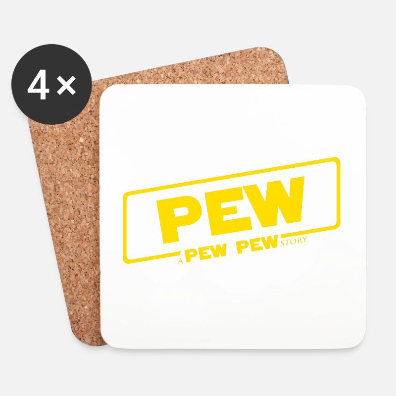 Eine Pew Pew Story - Untersetzer (4er-Set) - Weiß