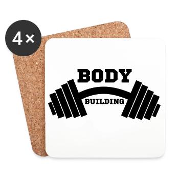 culturiste, musculation,fitness,entraînement,bête - Dessous de verre (lot de 4) - blanc - Devant