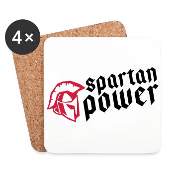 casque de fitness spartan power - Dessous de verre (lot de 4) - blanc - Devant