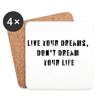 Live your dream - Dessous de verre (lot de 4) - blanc - Devant