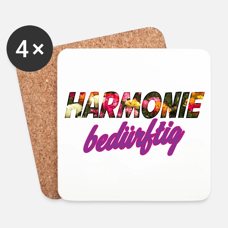 Harmonie bedürftig - Untersetzer (4er-Set) - Weiß