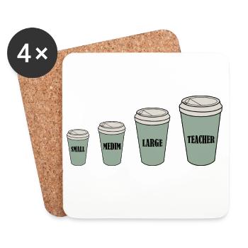 Café du professeur - Dessous de verre (lot de 4) - blanc - Devant