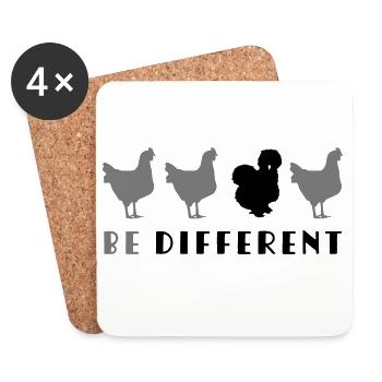 Be Different - Untersetzer (4er-Set) - Weiß - Vorne