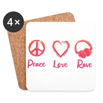 Rave Party - Dessous de verre (lot de 4) - blanc - Devant