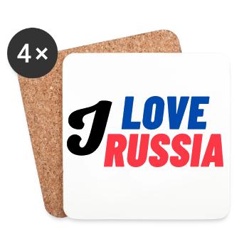 I Love Russia Farbblock - Untersetzer (4er-Set) - Weiß - Vorne