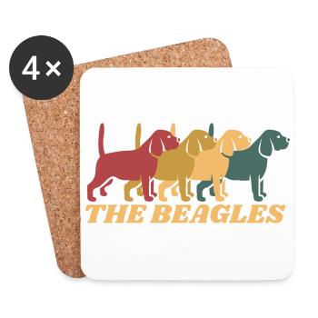 Beagle Hund Retro Vintage - Untersetzer (4er-Set) - Weiß - Vorne