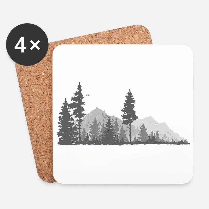 Natur - Untersetzer (4er-Set) - Weiß