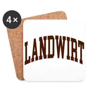 Landwirt - Untersetzer (4er-Set) - Weiß - Vorne