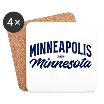 Minneapolis Minnesota Script Blau Vintage - Untersetzer (4er-Set) - Weiß - Vorne