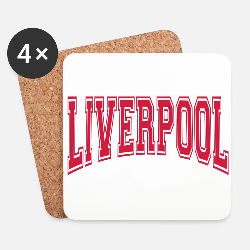 Liverpool - Untersetzer (4er-Set) - Weiß