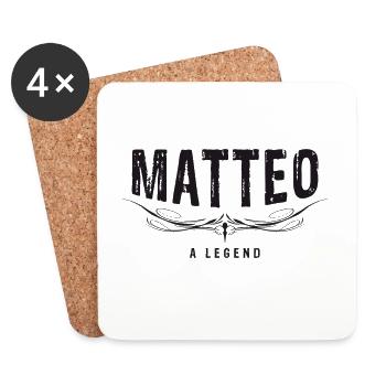 MATTEO A LEGEND verziert - Untersetzer (4er-Set) - Weiß - Vorne