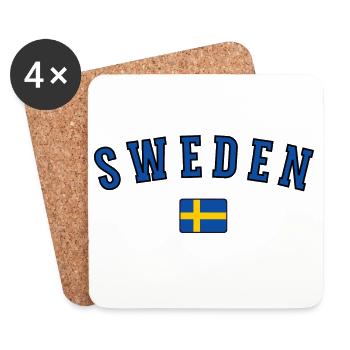 Flagge von Schweden - Untersetzer (4er-Set) - Weiß - Vorne