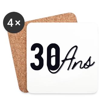 30 Ans - Dessous de verre (lot de 4) - blanc - Devant