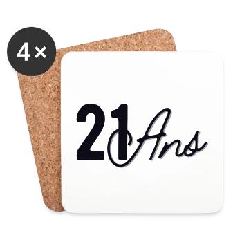 21 Ans - Dessous de verre (lot de 4) - blanc - Devant