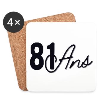 81 Ans - Dessous de verre (lot de 4) - blanc - Devant
