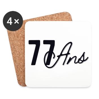 77 Ans - Dessous de verre (lot de 4) - blanc - Devant