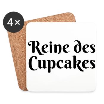 Reine des cupcakes cadeau pâtisserie patissière - Dessous de verre (lot de 4) - blanc - Devant