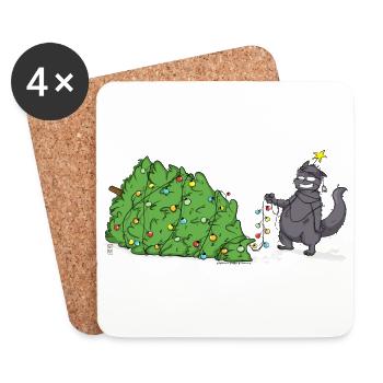 Norby et le sapin de noël (sans texte) - Dessous de verre (lot de 4) - blanc - Devant