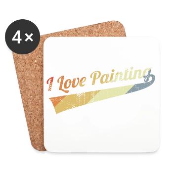 I Love Painting - Coasters (set of 4) - white - Front