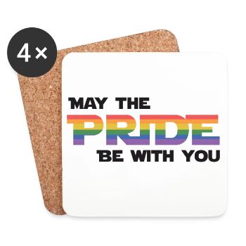 LGBT Pride Month - May The Pride Be With You - Coasters (set of 4) - white - Front