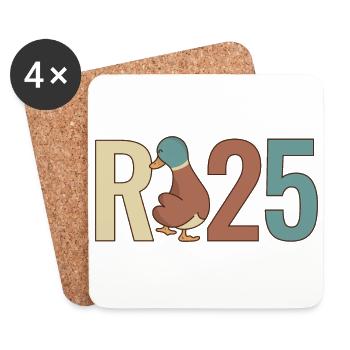 R Ente - Rente 2025 Geschenk - Untersetzer (4er-Set) - Weiß - Vorne