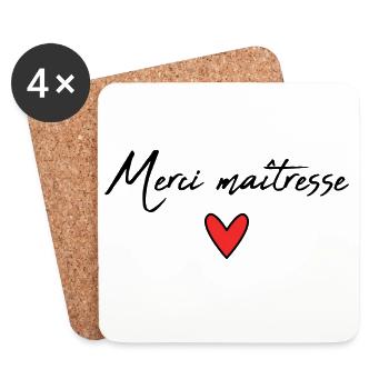 MAÎTRESSE. MERCI. MERCI MAÎTRESSE - Dessous de verre (lot de 4) - blanc - Devant