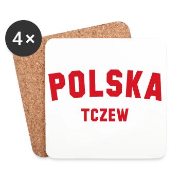 TCZEW Polska Pologne - Dessous de verre (lot de 4) - blanc - Devant