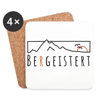 Bergeistert Berge Begeisterung Sonne Wandern Trail - Untersetzer (4er-Set) - Weiß - Vorne
