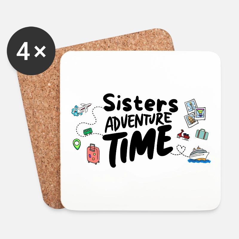 Sisters Adventure Time - Untersetzer (4er-Set) - Weiß