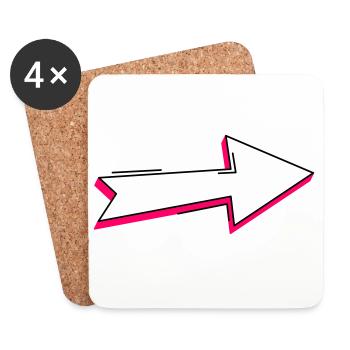 Abstrakte Neon Pfeil Illustration - Untersetzer (4er-Set) - Weiß - Vorne