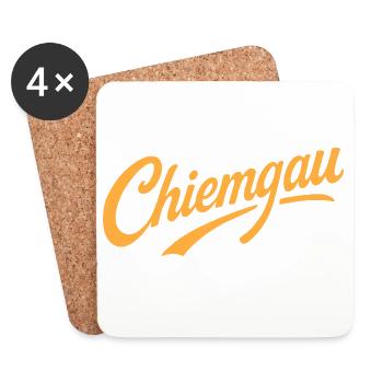 Chiemgau lettering Bavaria - Coasters (set of 4) - white - Front