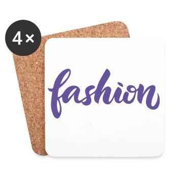 Fashion violet fashion lettering script trend - Coasters (set of 4) - white - Front