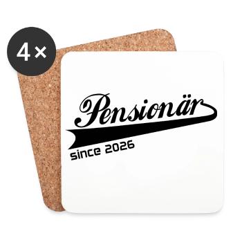 Pensionär 2026 Ruhestand Rente Shirt, Jacke, Mug - Untersetzer (4er-Set) - Weiß - Vorne