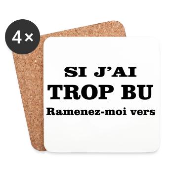 Wenn ich zu viel getrunken habe, bring mich zurück zu - Untersetzer (4er-Set) - Weiß - Vorne