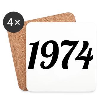 1974 Vintage 1974 Retro Geburtstag 1974 Geschenk - Untersetzer (4er-Set) - Weiß - Vorne