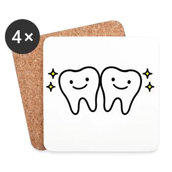 Dent mignonne - Dessous de verre (lot de 4) - blanc - Devant