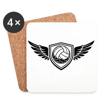 Volleyball Ball Coat of Arms - Coasters (set of 4) - white - Front