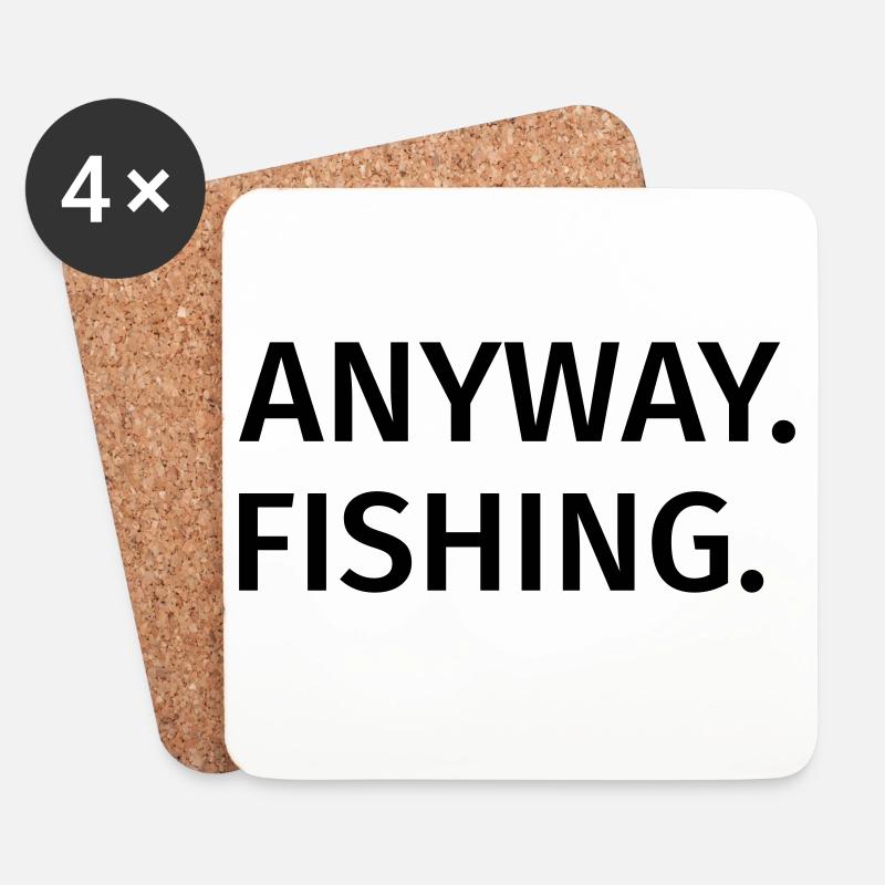 Anyway Fishing - Untersetzer (4er-Set) - Weiß