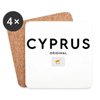 Drapeau chypriote, design minimaliste élégant - Dessous de verre (lot de 4) - blanc - Devant