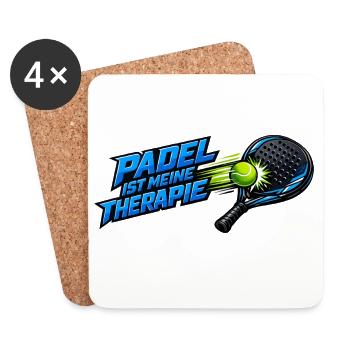 Padel ist meine Therapie - Untersetzer (4er-Set) - Weiß - Vorne