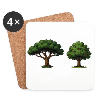 Baumduo Apfelbaum im Gleichgewicht - Untersetzer (4er-Set) - Weiß - Vorne