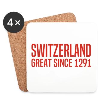 Switzerland - Great Since 1291 - Schweiz - Schwiiz - Coasters (set of 4) - white - Front