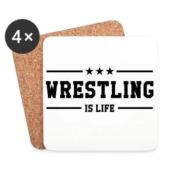 Wrestling is life - Dessous de verre (lot de 4) - blanc - Devant