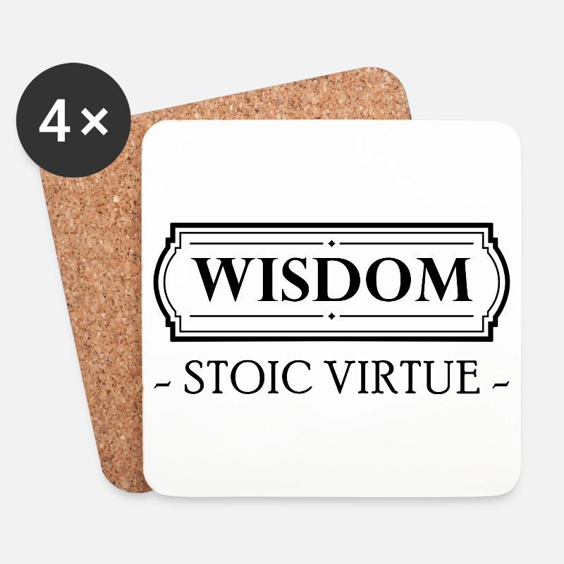 Stoic Virtue Wisdom Wisdom Stoicism Stoic - Coasters (set of 4) - white