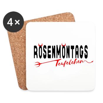 Rosenmontag Teufelchen Fasching Karneval Fasnet - Untersetzer (4er-Set) - Weiß - Vorne