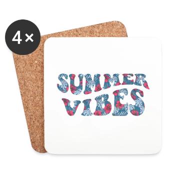 Summer Vibes Summer Mood Holiday - Coasters (set of 4) - white - Front